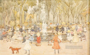 En Central Park Nueva York Maurice Prendergast Pinturas al óleo